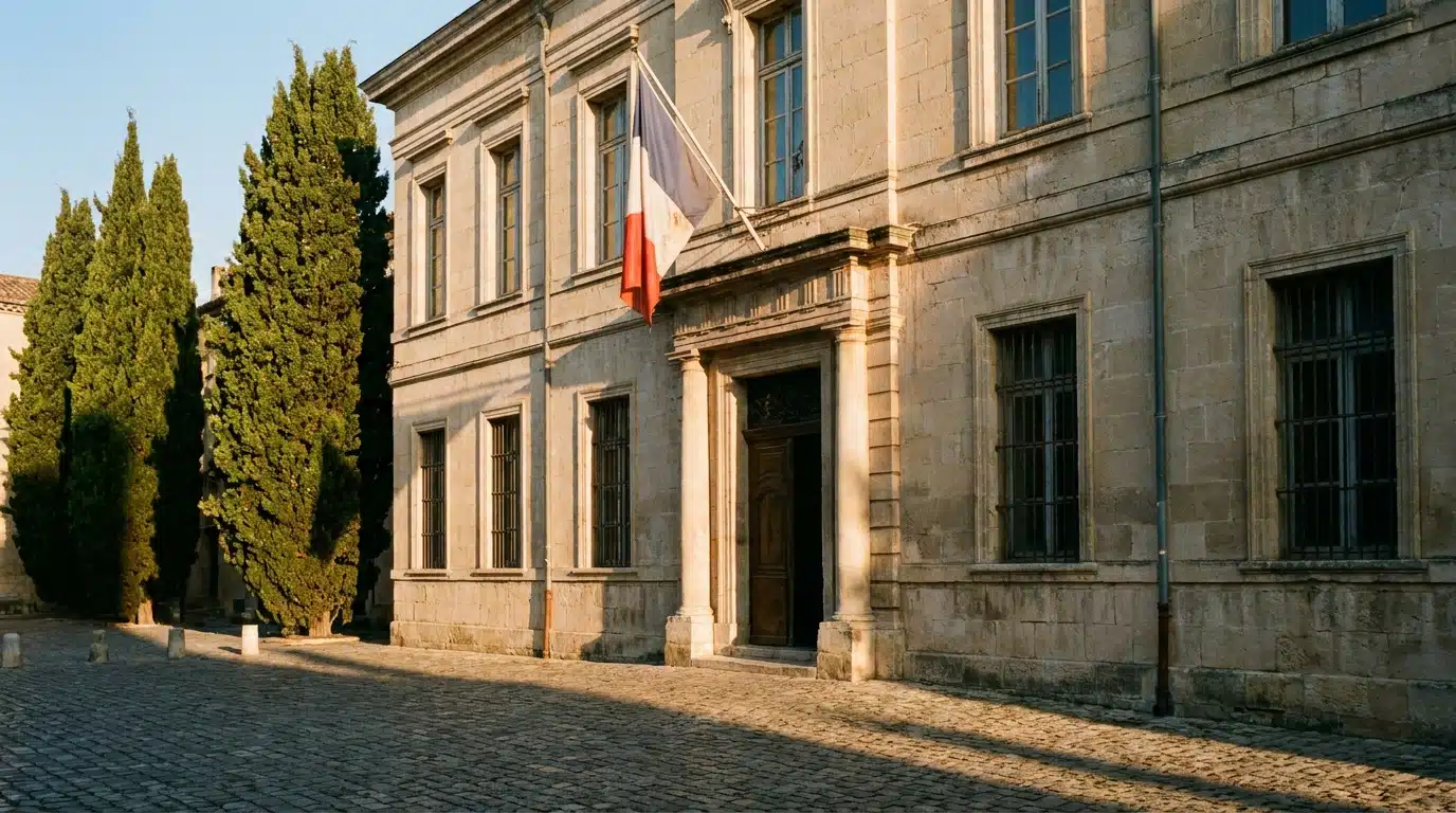 Façade d'un palais de justice en Provence