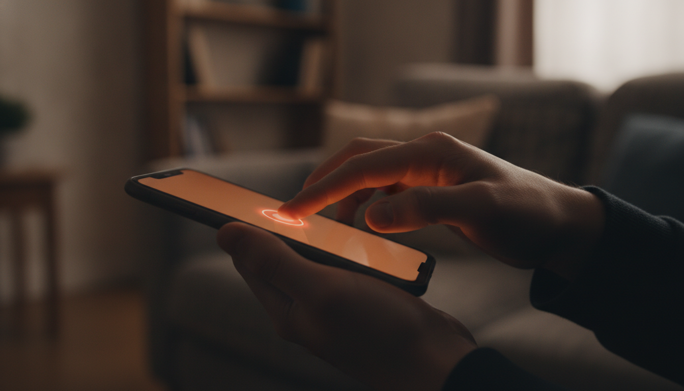 Main appuyant sur le bouton raccrocher d'un smartphone