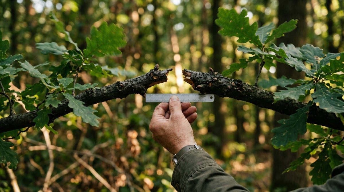 Deux branches d'arbres s'arrêtant avant de se toucher