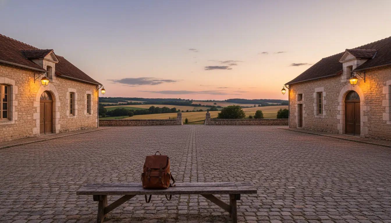 Collège de Fleurance dans le Gers au crépuscule