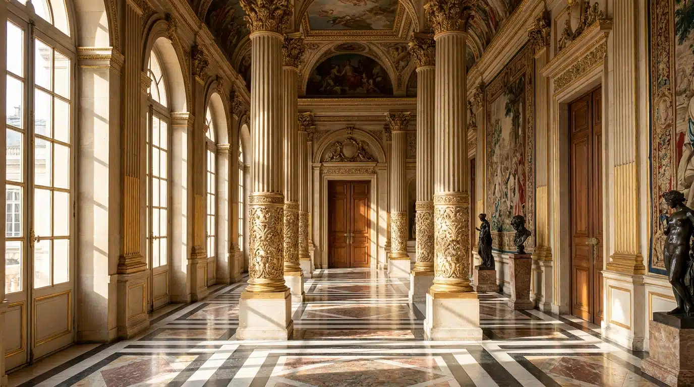Couloir officiel d'un bâtiment gouvernemental français