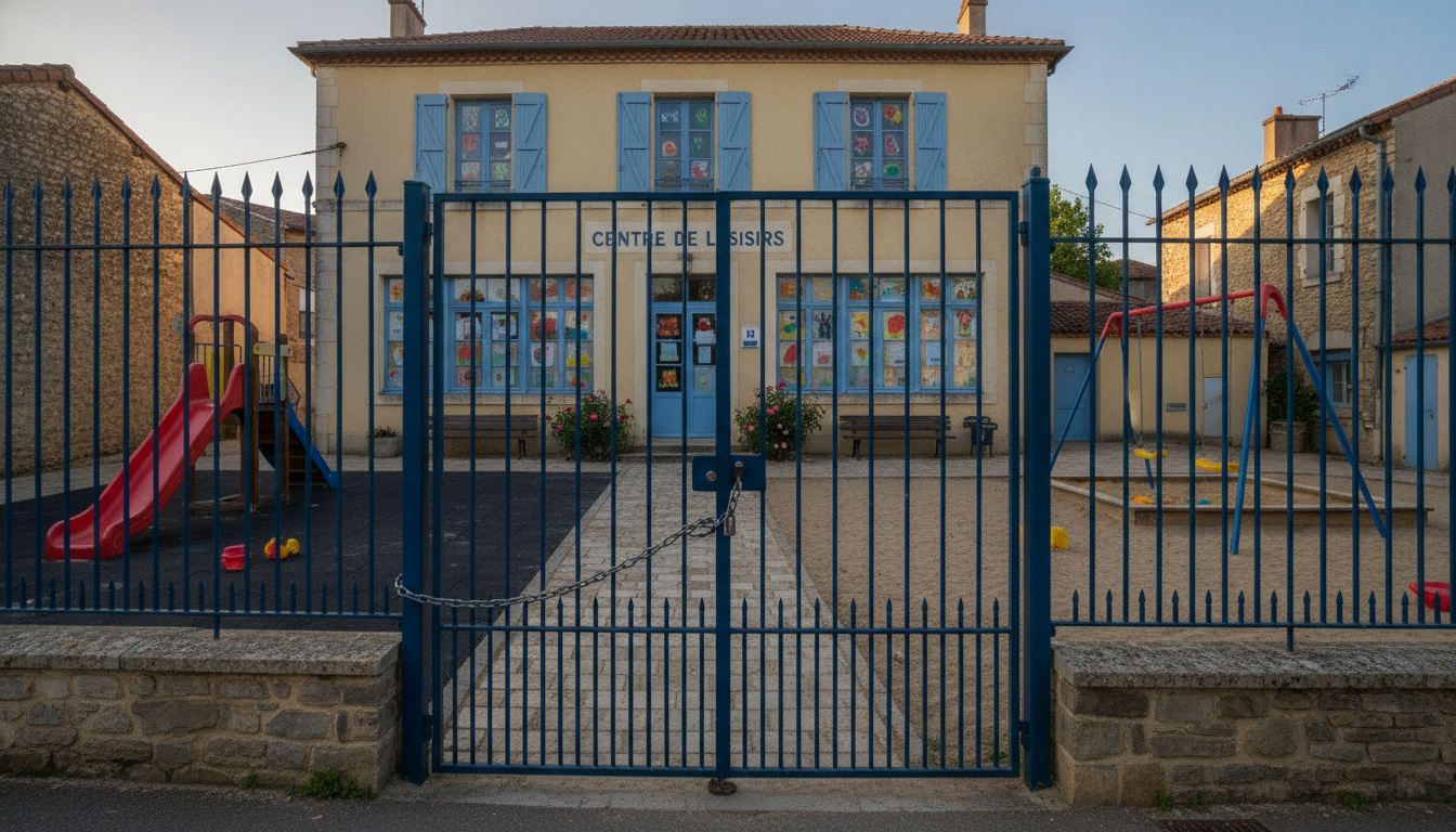 Centre de loisirs fermé dans une commune française