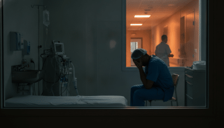 Médecin français isolé dans une chambre d'hôpital sécurisée