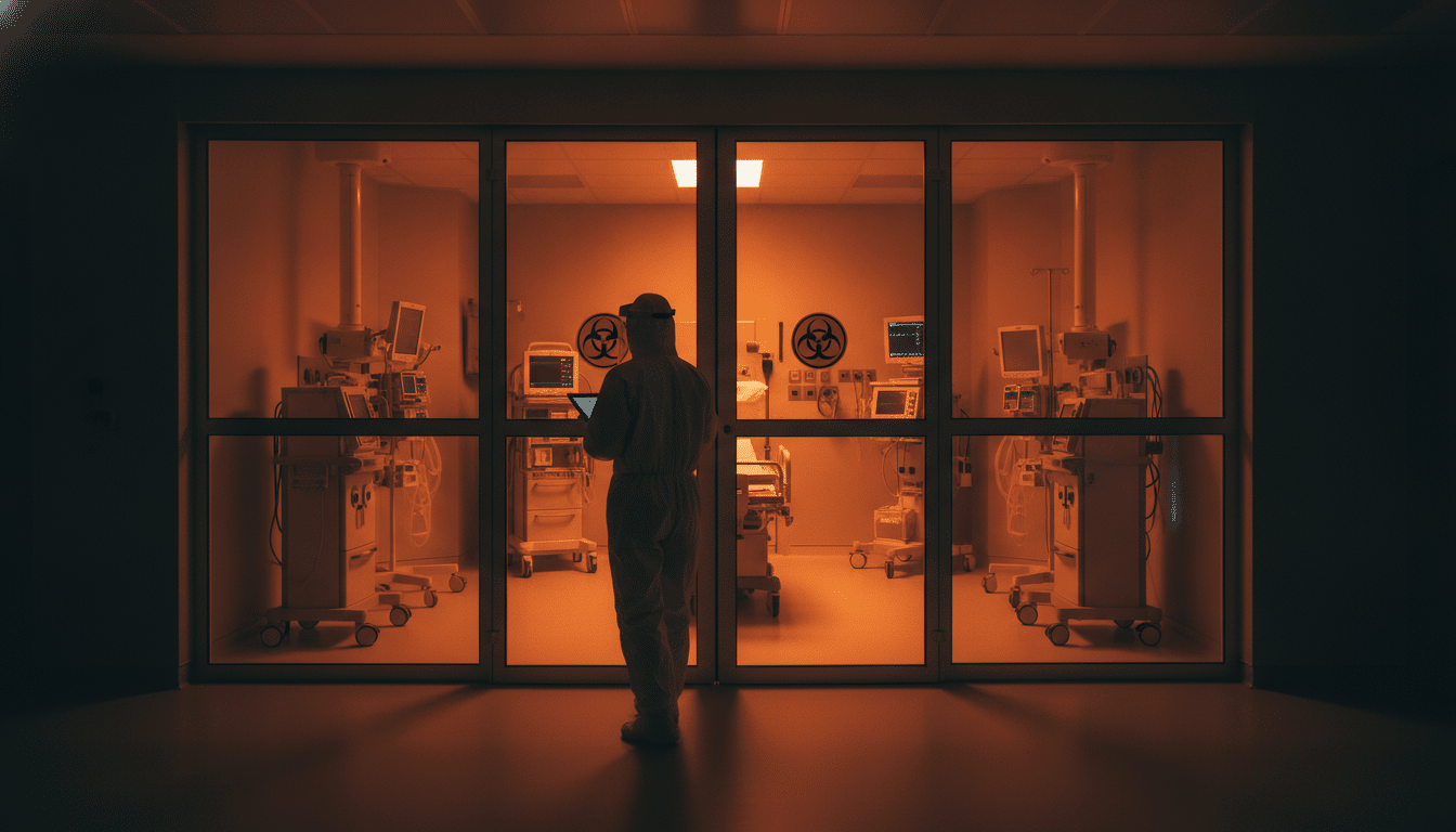 Chambre d'isolement haute sécurité dans un hôpital parisien