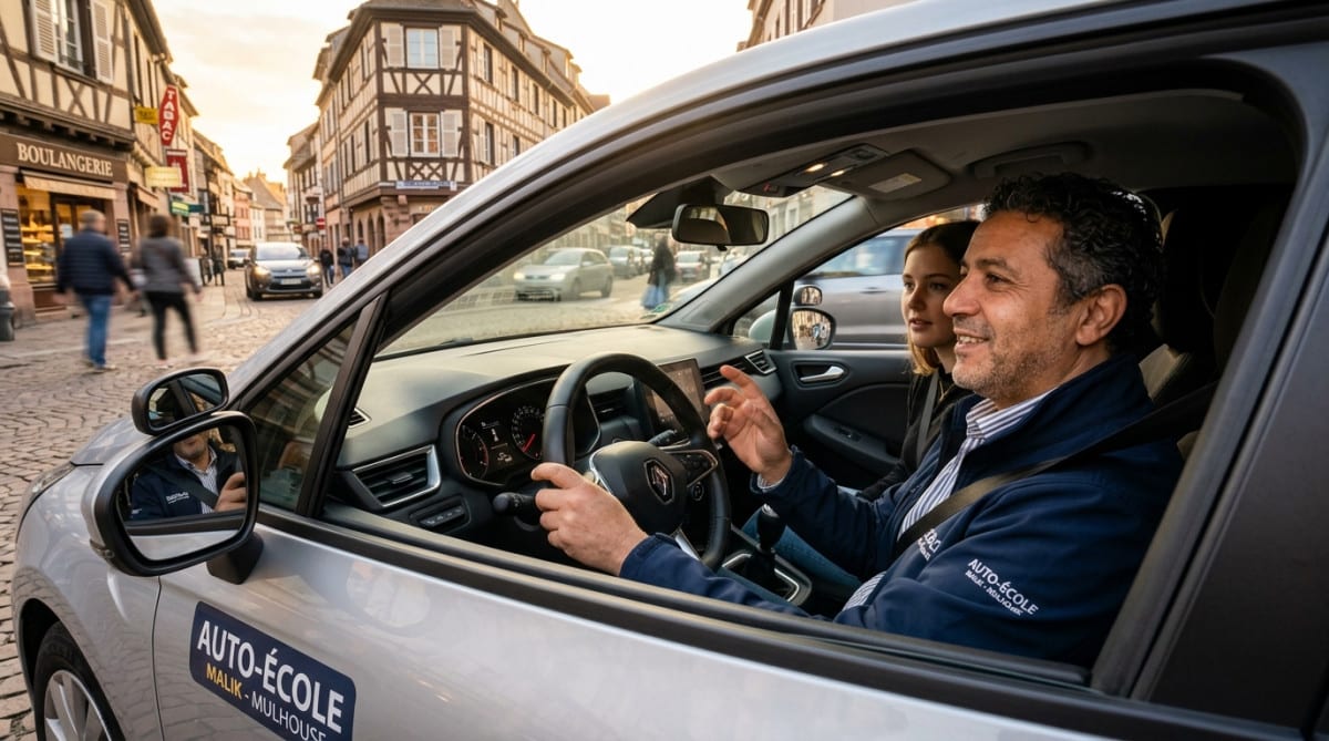 Editorial press photograph illustrating: Dans les comptes de Malik, moniteur d'auto-école à Mulhouse
