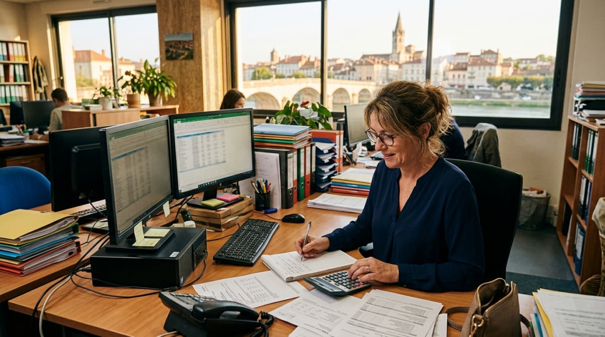 Editorial press photograph illustrating: Dans les comptes de Séverine, secrétaire comptable à Mâcon