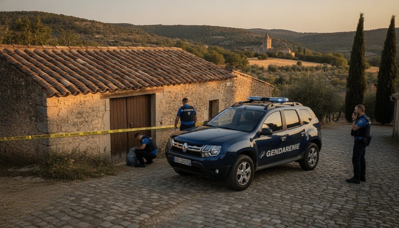 Véhicule de gendarmerie devant un établissement dans l'Aude