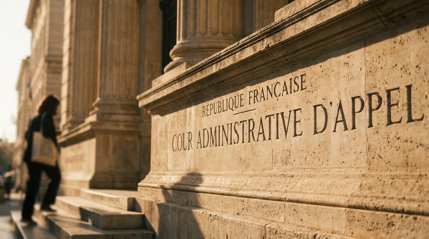 Façade d'un tribunal administratif avec marches en pierre