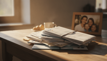 Courriers administratifs et documents APL sur une table