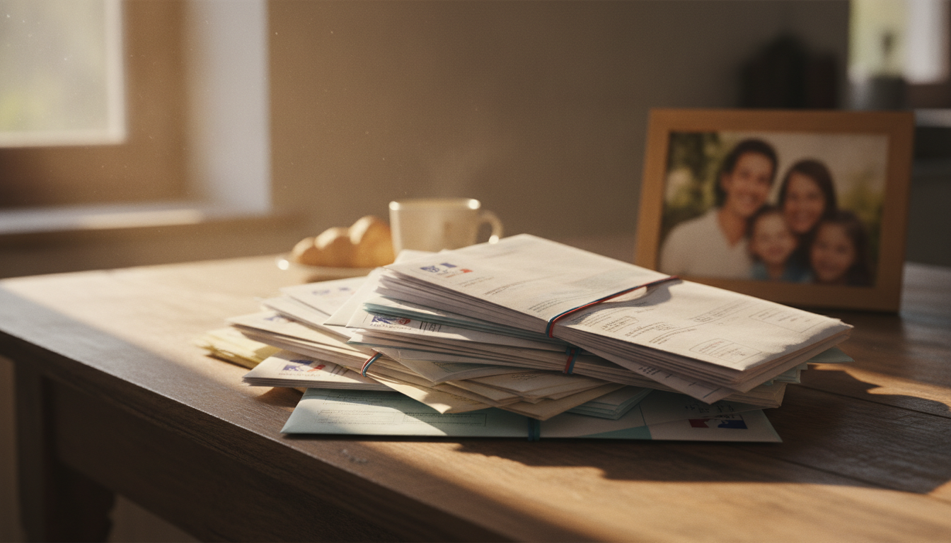 Courriers administratifs et documents APL sur une table