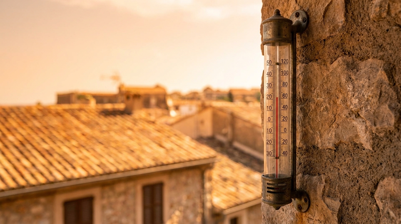 Thermomètre extérieur affichant près de 40 degrés