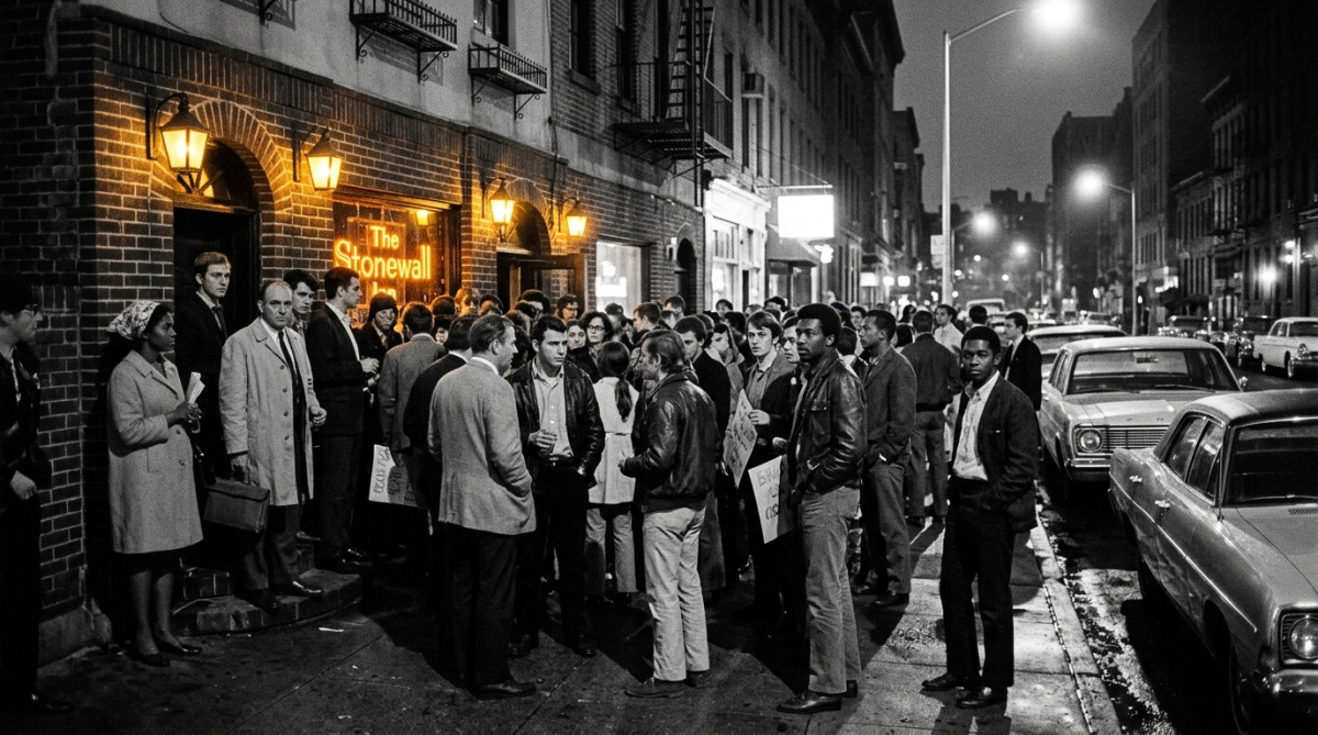 Façade du Stonewall Inn lors des émeutes de 1969