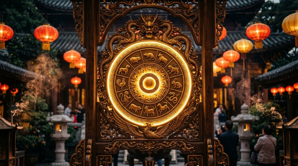 Femme méditant dans une ambiance mystique dorée avec les énergies de la Terre-Yin pour l'horoscope chinois du 6 juin 2026
