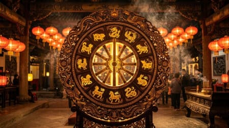 Femme méditant dans une ambiance mystique dorée pour l'horoscope chinois du 11 juin 2026