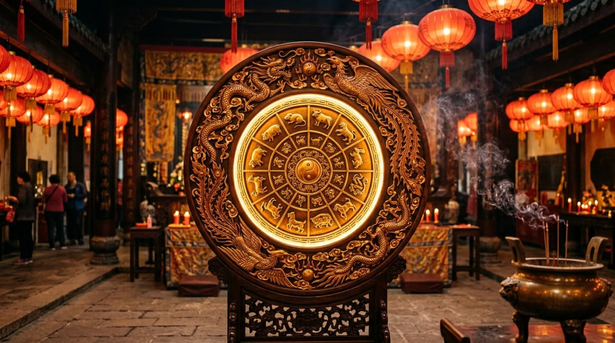 Femme méditant dans une forêt de bambous baignée de lumière dorée pour l'horoscope chinois du 23 juin 2026