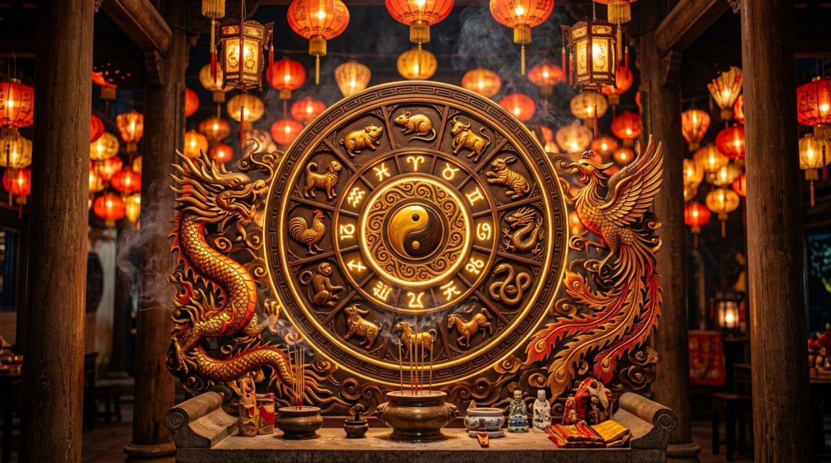Femme méditant près d'un bassin sous une lumière mystique bleutée pour l'horoscope chinois du 4 juin 2026