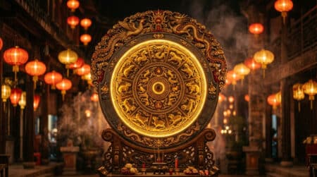 Femme méditant près d'un ruisseau dans une ambiance mystique pour l'horoscope chinois du 1er juillet 2026