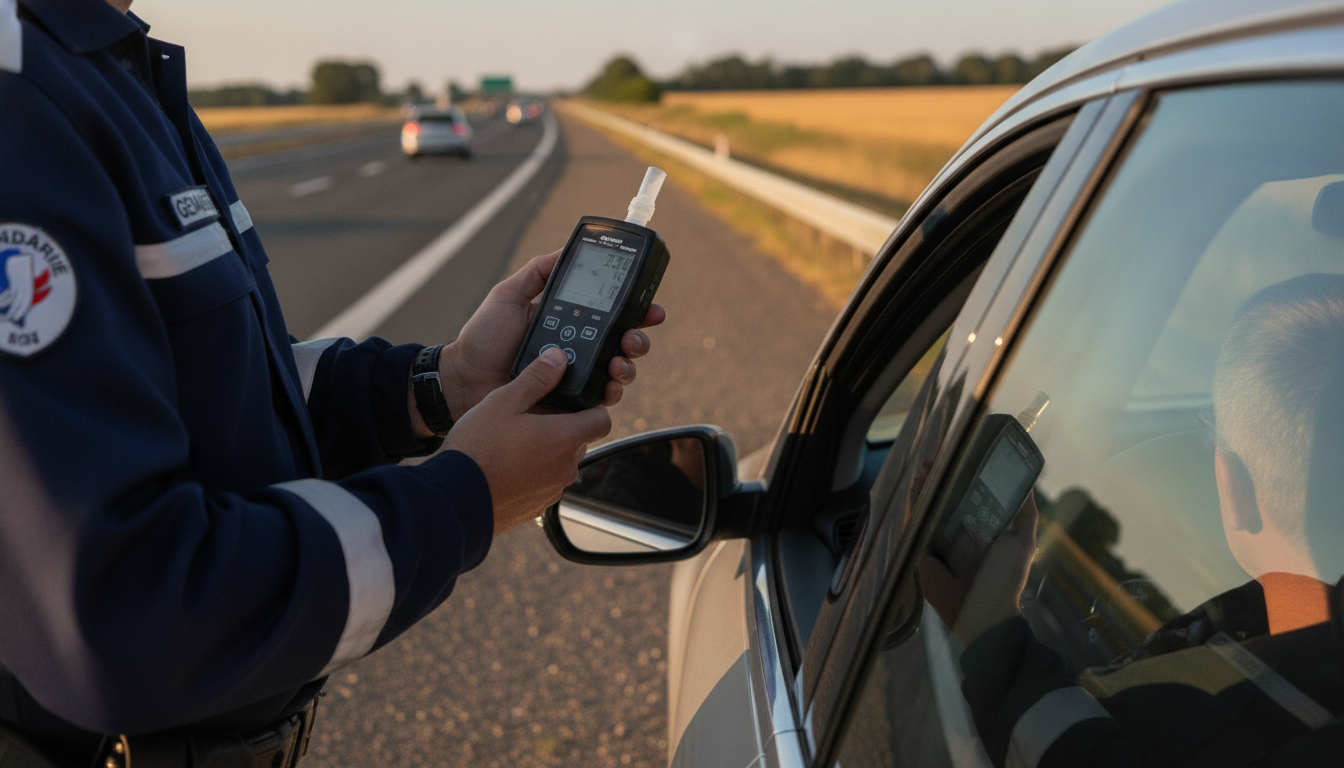 Contrôle de gendarmerie avec dépistage de stupéfiants sur autoroute