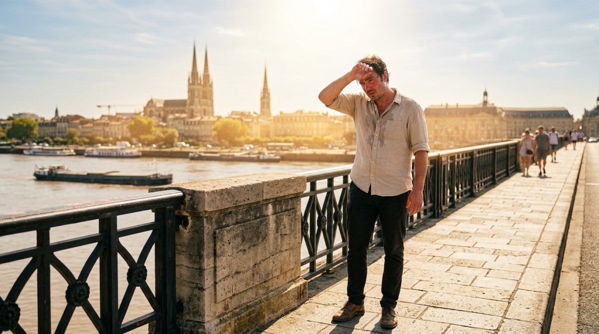 Forte chaleur à Bordeaux sous un soleil intense