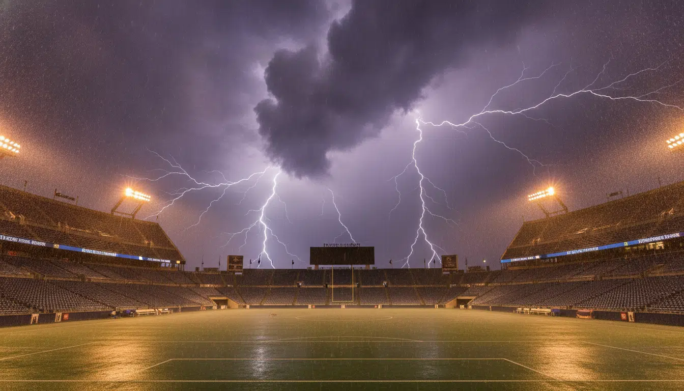 Orage violent au-dessus du stade de Philadelphie