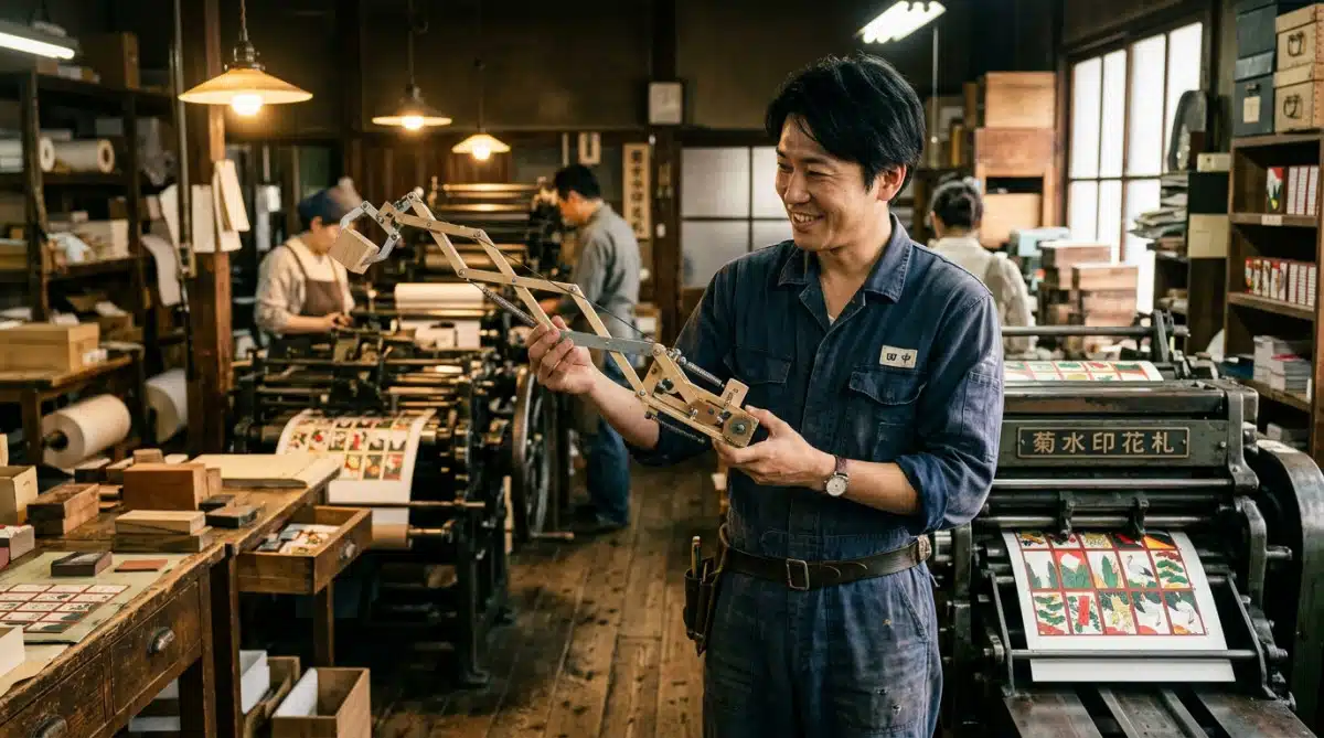 Gunpei Yokoi dans un atelier Nintendo années 1960