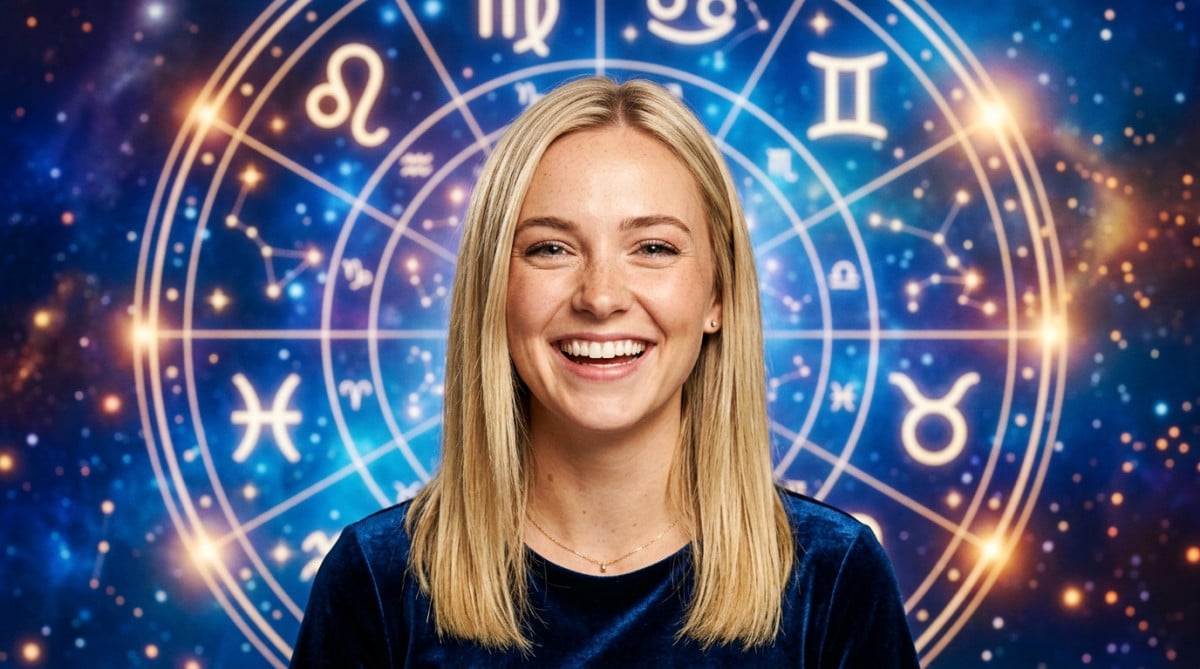 Homme méditant au crépuscule entouré de constellations lumineuses pour l'horoscope du dimanche 28 juin 2026