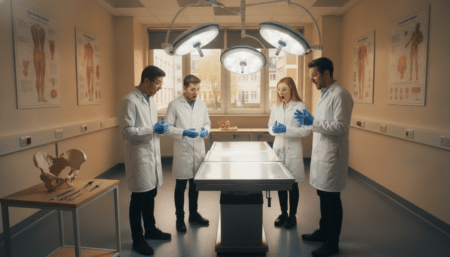 Étudiants en médecine lors d'une dissection anatomique
