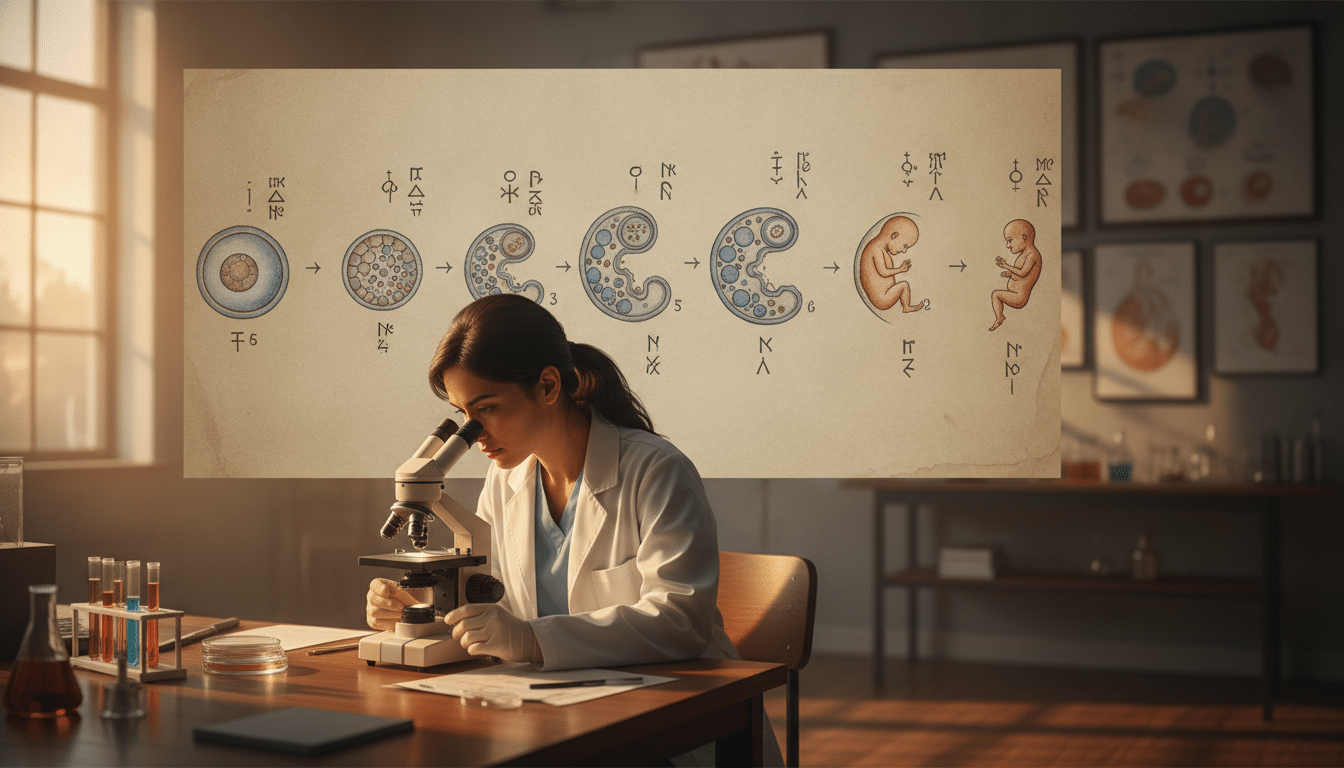 Chercheur étudiant le développement embryonnaire en laboratoire