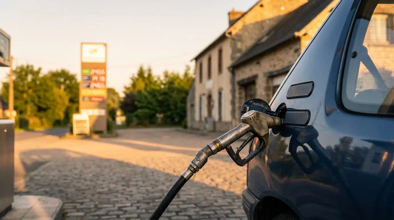 Pistolet de pompe à essence dans un réservoir de voiture