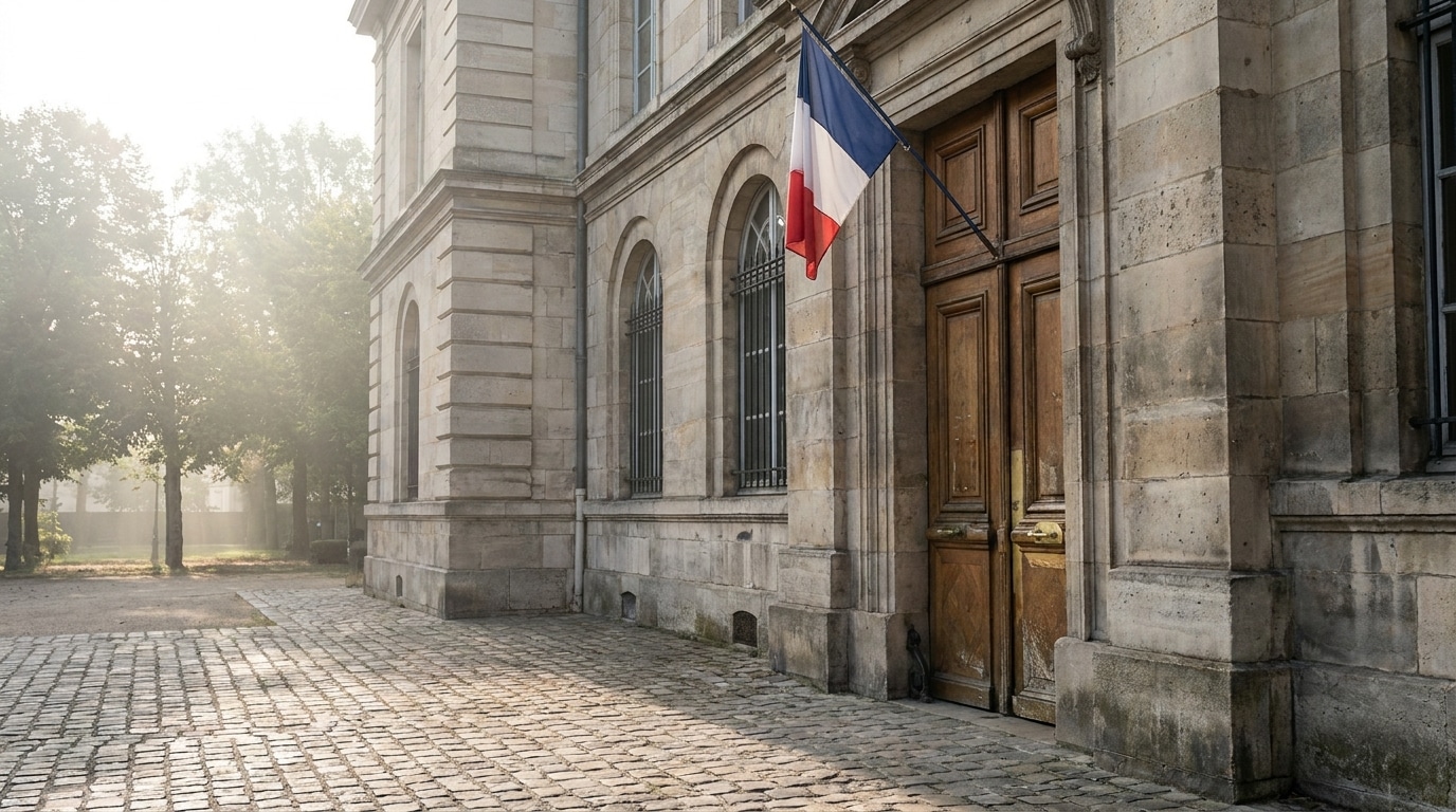 Façade d'un tribunal pour enfants en France