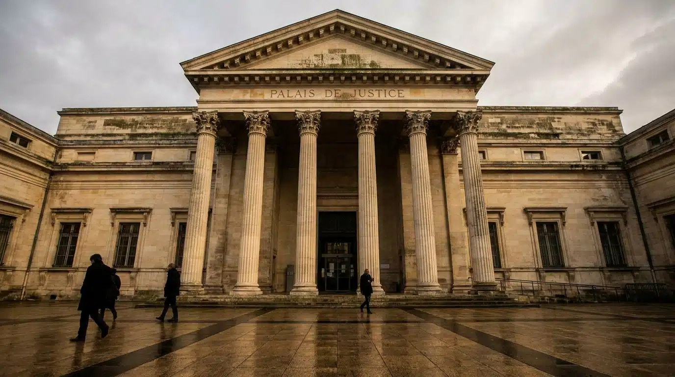 Façade d'un palais de justice en pierre