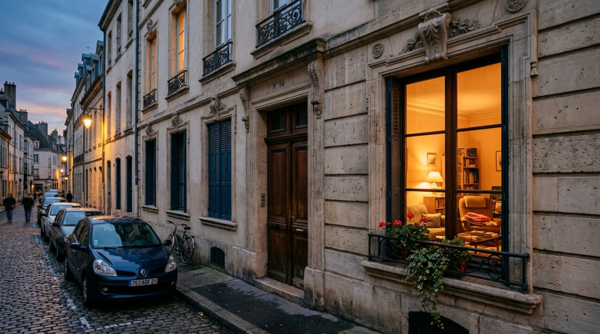 Immeuble résidentiel à Dijon avec appartement éclairé