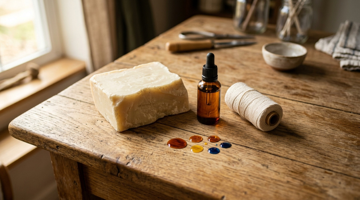 Ingrédients bruts pour fabrication de bougie parfumée