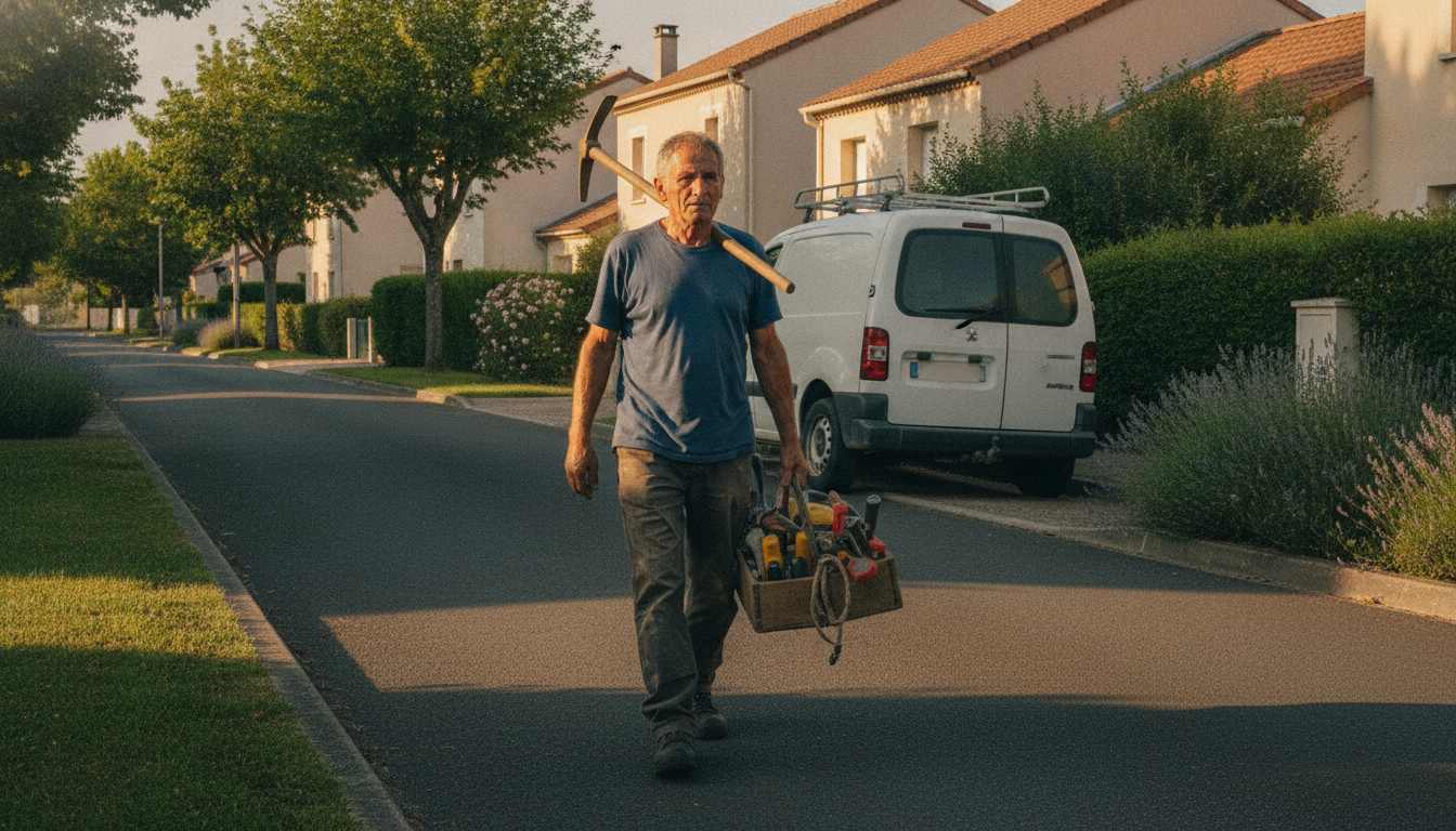 Artisan retraité reprenant le travail sur un chantier