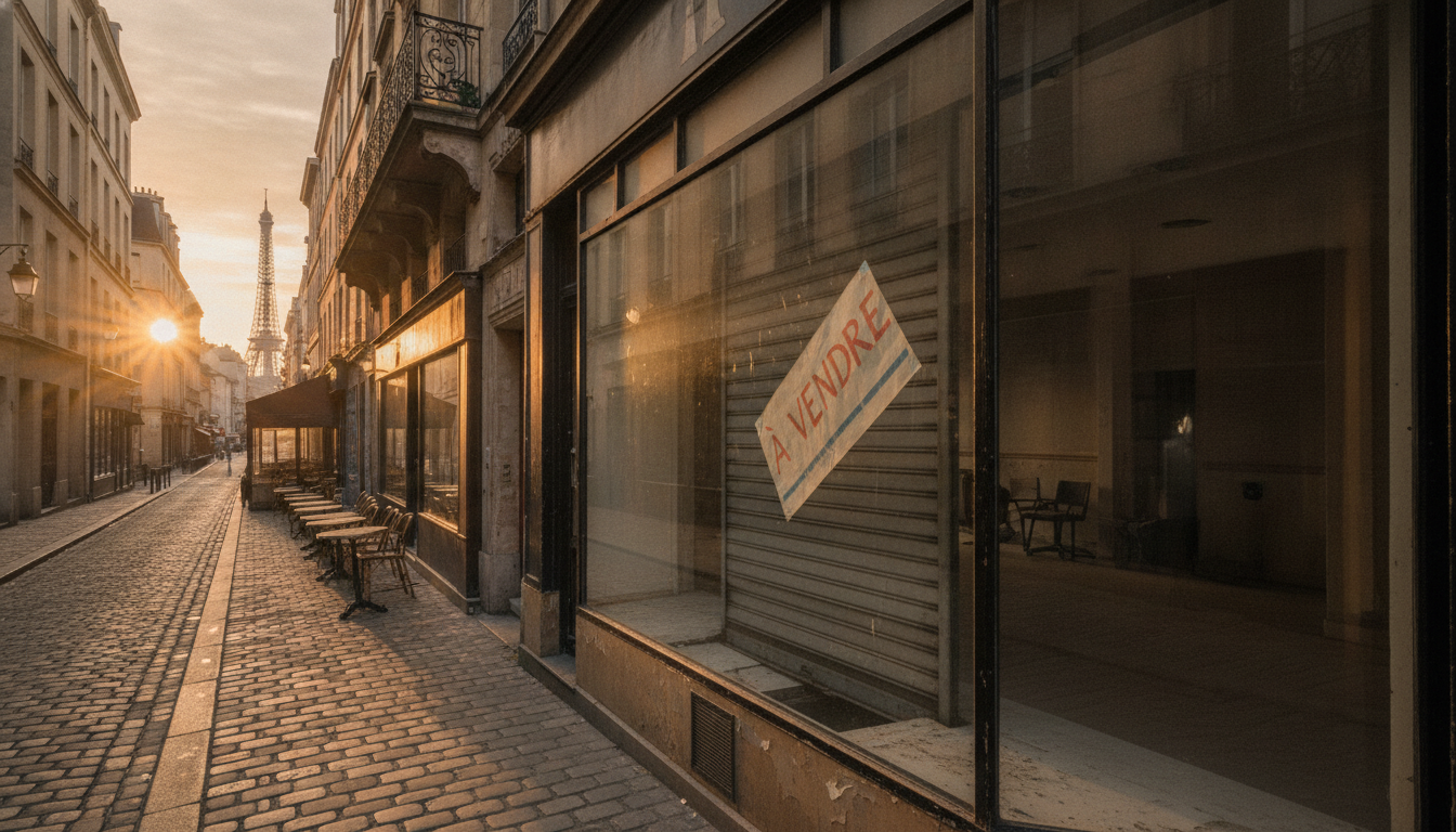Agence immobilière fermée avec pancarte à vendre