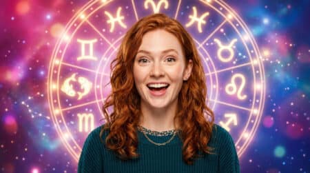 Jeune femme méditant sous un ciel étoilé dans une ambiance mystique et lumineuse pour l'horoscope du 4 juin 2026