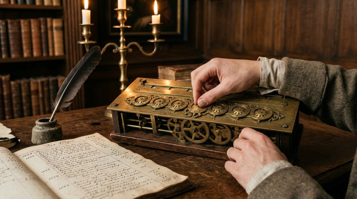 La Pascaline, première machine à calculer inventée par Blaise Pascal en 1642
