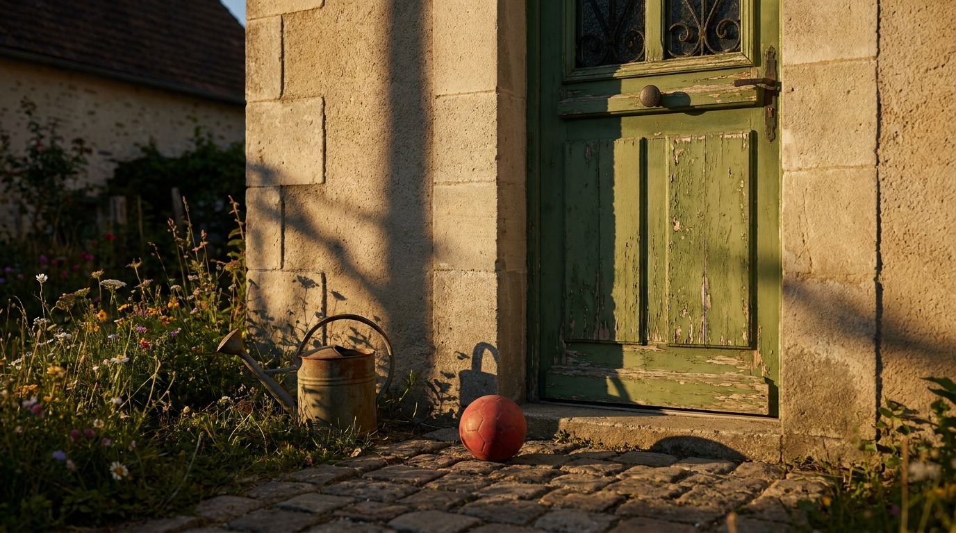 Porte d'entrée fermée d'une maison de banlieue française