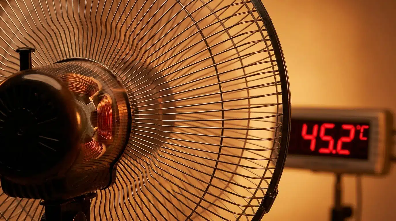 Moteur de ventilateur électrique dégageant de la chaleur