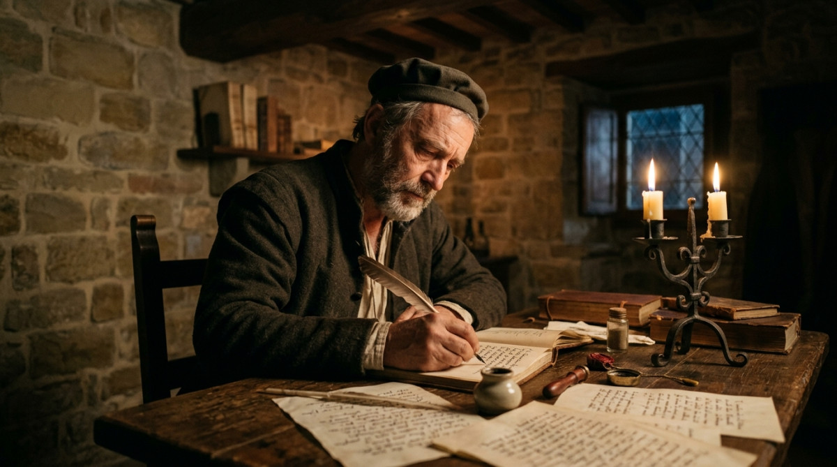 Machiavel écrivant Le Prince à Florence au XVIe siècle