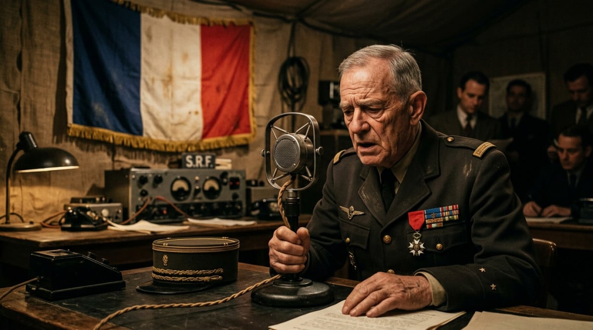 Maréchal Pétain parlant à la radio en juin 1940
