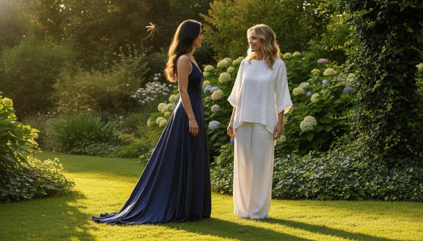 Femme en vêtements sombres attirant un moustique dans un jardin