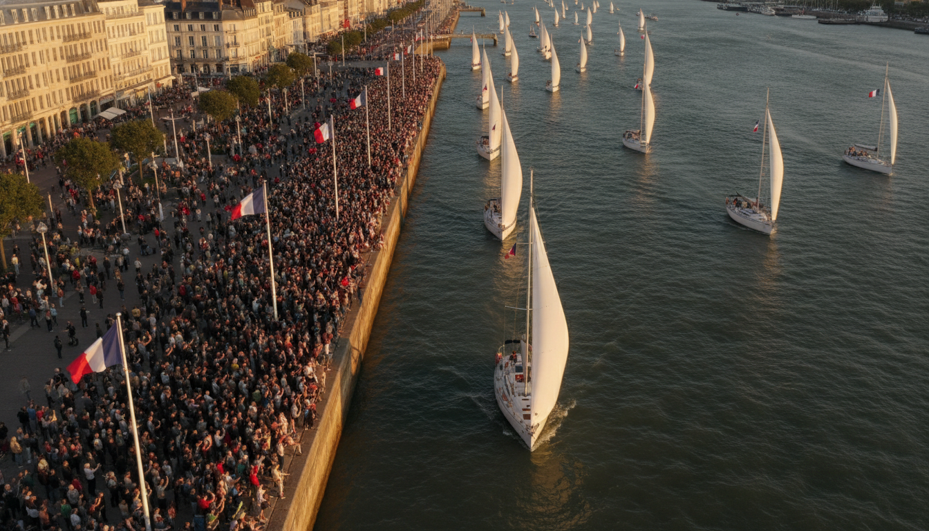 Hommage à Charlie Dalin sur l'esplanade du Havre