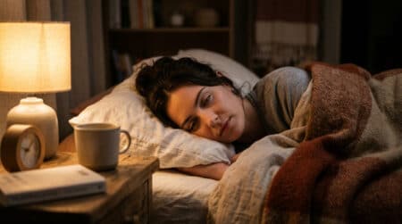 Personne s'endormant dans son lit la nuit