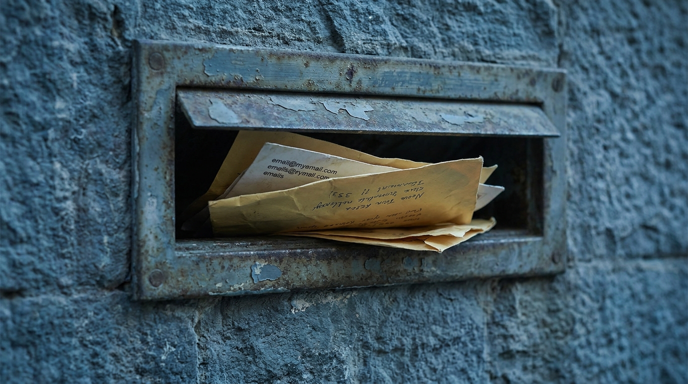 Boîte aux lettres française avec courriers partiellement visibles
