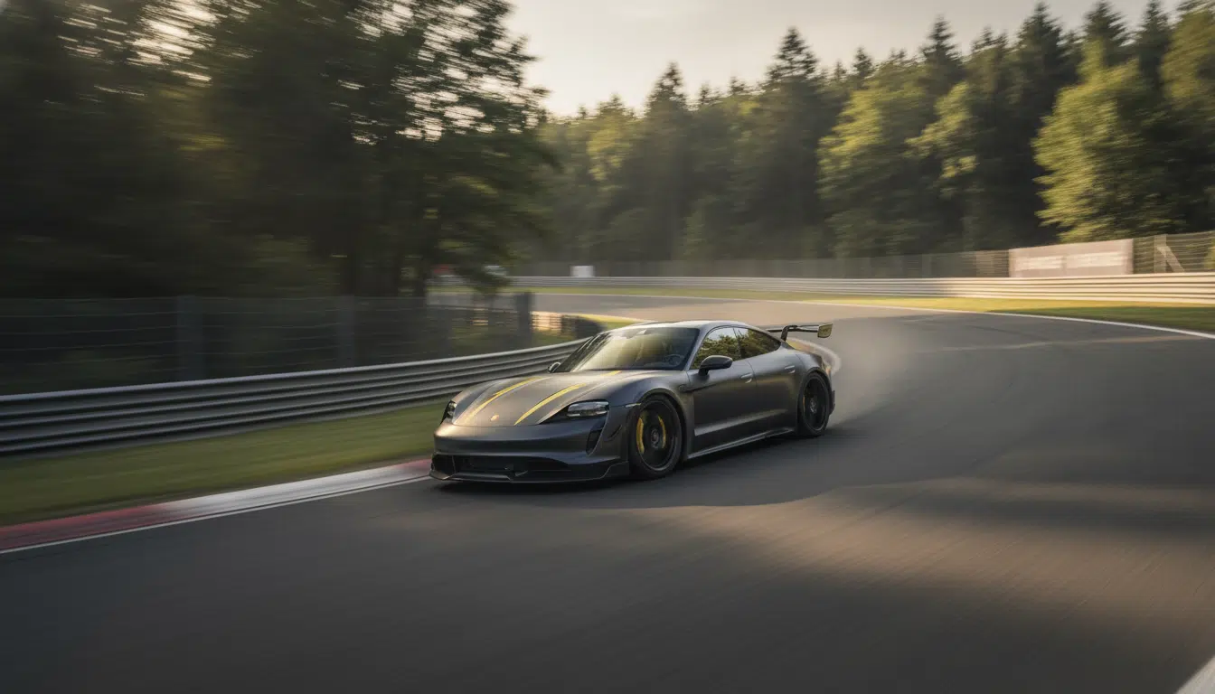 Porsche Taycan Turbo GT Manthey en action sur le Nürburgring