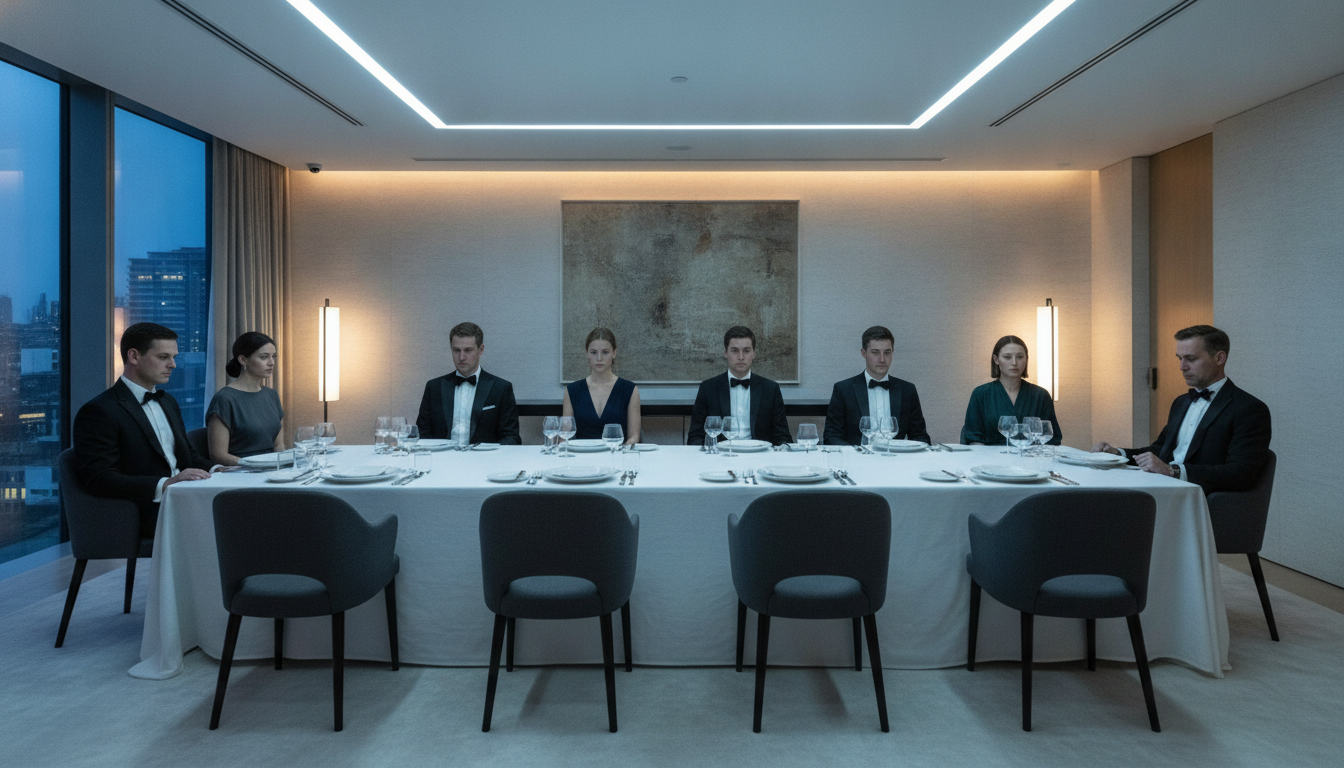 Dîner formel britannique dans un cadre élégant