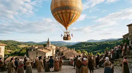 Premier vol de la montgolfière des frères Montgolfier en 1783