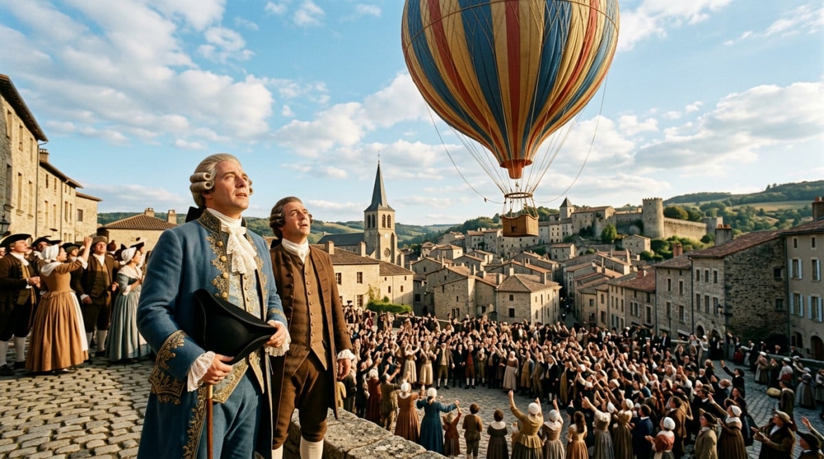 Premier vol de montgolfière des frères Montgolfier en 1783