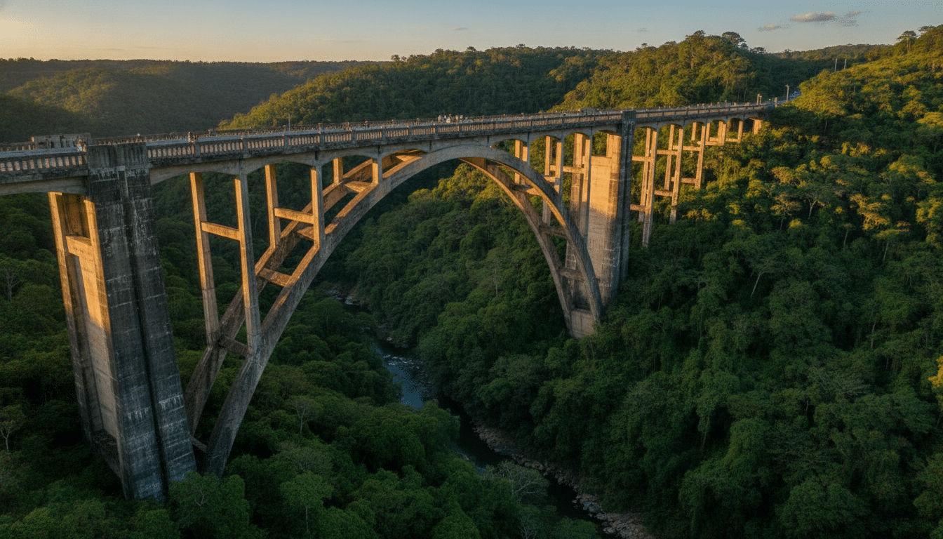 Le pont Skeleton Bridge à Limeira au Brésil